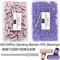 Nail Sanding Ring Bands 80/120/180/240 Grit Electric Manicure Drill Grinding Heads UV Gel Polish Removal Pedicure Abrasive Tools