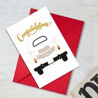 Golden Just Married Wedding Card - Congratulations on Your New Marriage. Simple and elegant wedding card with a romantic design.