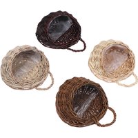 Flower Planter Wall Hanging Wicker Rattam Basket Garden Vine Pot Plants Holder