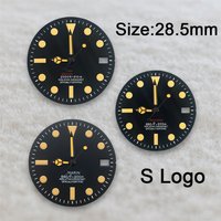 High-Quality 28.5mm dial Green Luminous Retro dial S Logo dial suitable for NH35 NH36 movement watch accessories repair tool