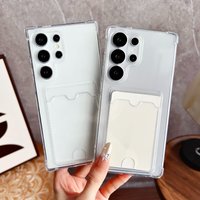 Luxury Soft Transparent Card Holder Bag Phone Case For Samsung Galaxy S26 S25 S24 S23 S22 S21 S20 FE Ultra Shockproof Case Cover