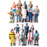 People Miniature Figures Blue collar White collar Firefighter Police Doctor Soldier Fireman Chef Teacher Action Figure Kids toys