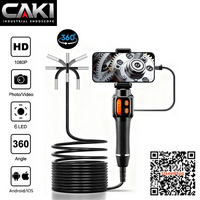 360 Degree Rotation Endoscope Camera 6mm Lens HD Articulated Inspection Borescope Camera IP67 for Automotive Car IOS Android
