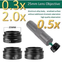 Auxiliary Barlow Lens 0.3x 0.5X 2.0X 25mm Thread Diameter Suitable For YIZHAN-150x Lens Increase Focus Field Of View Original