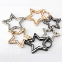 Zinc Alloy Plated Gate Spring Ring Buckles Clips Carabiner Handbags Star Shape Push Trigger Snap Hooks Carabiner Bag Keychain