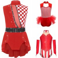 Children Girl Circus Clown Sleeveless Dance Leotard Ringmaster Fancy Dress Magician Jumpsuit Halloween Drama Performance Costume