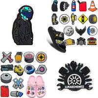 Car Mechanic & Motorcycle Rider Croc Charms, Auto Parts Shoe Pins for Clogs, Waterproof DIY Shoe Accessories for Men