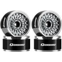 DashRC 1.9" Beadlock Wheels Aluminum Negative Offset Rims 4PCS for 1/10 RC Crawler SCX10 TRX4 TRX6 RC4WD D90