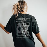Dark Goddess Tour Shirt Briana Edit Hel Lilith Hecate Morrigan Snake Shirt Dark Academia Mythology Women's T-shirts for Summer