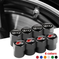 4PCS/set Metal Aluminum Car Tire Valve Caps Auto Tyre Dust Covers For Audi Sline A3 8P 8L 8V A4 B8 B6 B7 B9 A6 C6 C7 S5 A7 A5 Q5