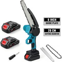 8-calowa elektryczna piła łańcuchowa z automatycznym smarowaniem, narzędzie do cięcia drewna, przycinania gałęzi i obróbki drewna, kompatybilne z akumulatorem litowo-jonowym 21V.