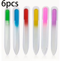 6pcs Crystal Glass Nail Files Czech Glass Nail Files Professional Manicure Tools for Natural Nails Gradient Rainbow Color Care