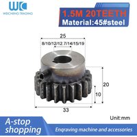 Spur Gear Pinion 20Teeth Mod 1.5M=1.5 Bore 8/10/12/15mm Right Teeth 45# Steel Positive Gear CNC Gear Rack Transmission Motor
