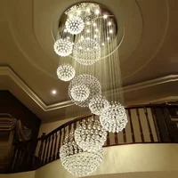 Modern Crystal Ceiling Chandelier Decoration High Spiral Large Raindrop Flush Mount Fixture Lamps Living Room Hall Led Lights