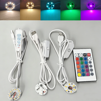 4/2/1Pcs Dimmable High Brightness 5V USB Colorful Gradient LED RGB Light Board Remote Control DIY Model Display Light PCB Board