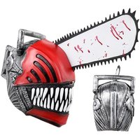 Horror Comics Chainsaw Man Latex Headset April Fool's Day Halloween Role Playing Mask Cosplay terror Headgear Mask Decor props