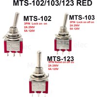 5PCS MTS-102 103 123ON-OFF-ON /ON-ON Miniature Lever Toggle Switch Single Pole Double Throw