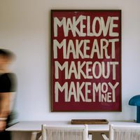 Modern,Retro Self Made Love Kisses Me Quotes Wall Art Print Canvas Painting Poster Picture For Living Room,Bedroom Home Decor