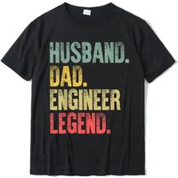 Lustiges Vintage-Shirt, Ehemann, Papa, Ingenieur, Legende, Retro-T-Shirt, übergroße Herren-T-Shirts, bequem, 80014
