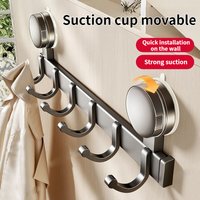 Suction Cup Bathroom Hook Kitchen Hook Aluminum Door Clothes Hook No Drilling