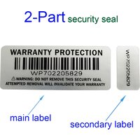 100 Pairs 2-part Warranty Protection Sticker Silver Security Seal Tamper Proof Primary and Secondary Double Numbered Labels