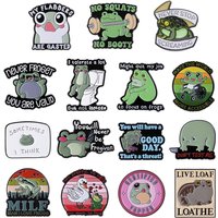 Cartoon Frog Toad Animal Enamel Pins Funny Quotes Lactose Intolerant Brooches Lapel Badge Jewelry Decoration Gifts For Friends