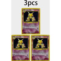 DIY Anime Alakazam Vintage Trading Card Holo Rare Flash Replica Collectible Game Hobby Hobbies Card Gift Toy