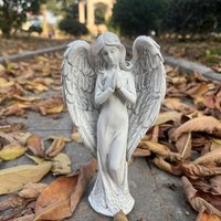 Resin Angel Statue Ornament Waterproof Garden Sculpture Classic Angel Figurine Decoration for Outdoor Yard Home Decor Supplies