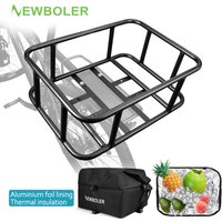 E-Bike Basket With Large Rear Bike Rack Basket For Bike Heavy Duty Metal Rear Bicycle Basket Perfect Mount for Electric Bike