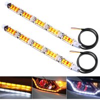 Feux diurnes LED DRL pour voiture, lumière de sauna blanche, bande de clignotants, étanche, flexible, universelle, 1 paire