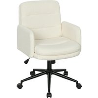 HOMCOM bureaustoel, stof Ergonomische fauteuil wol-effect gekruld met verstelbare hoogte, kantelfunctie, draaibaar