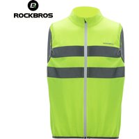 ROCKBROS Cycling Vest Reflective Safety Warning Gilet Lightweight Breathable Sleeveless Vest Men Outdoor Sports Cycling Clothing