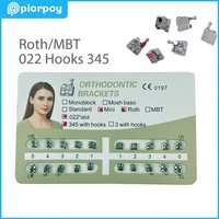 PIORPOY 20Pcs/Pack Dental Orthodontic Brackets Braces Mini Monoblock Roth/MBT 022 Slot 345 Hook Dentistry Accessories New