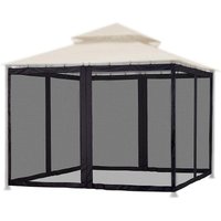 Mosquito Netting for Party Patio Canopy Umbrella Screen Netting for Outdoor Living Spaces 4-Panel Patio Screen Walls w Zipper