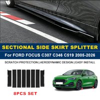 2m Sectional Side Skirt Extension Lips Side Spoiler, Car Exterior Modified Upgrade Kit For FORD FOCUS C307 C346 C519 2005-2026