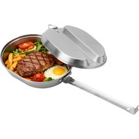Steel Camping Lunch Box with Handle,Tray Frying Pan Portable for Outdoor Camping Hiking Picnic BBQ Beach Traveing