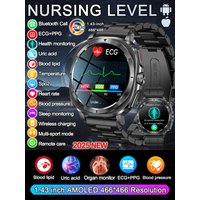 New Expert level Health AI Diagnosis SmartWatch Men ECG+PPG Uric Acid Blood Fat Blood Pressure NFC HD Call Watch For Android iOS