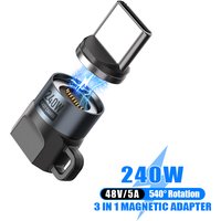 Type-C to Type-C 240W Magnetic Adapter PD3.1 Fast Charging USB-C to USB-C for iPhone 17 Samsung MacBook Huawei Magnetic Charging
