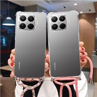 Crossbody Lanyard TPU Case For Xiaomi 15T Pro 17T Pro 17 Max Transparent Shockproof Soft Silicone Cover For Xiaomi 13T 12T 14T