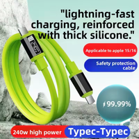 240W Green PD Cable C To C Type C Cable USB C PD Fast Charging Charger Wire Cord For iPhone Samsung Xiaomi Type C USB C Cable