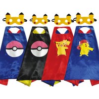 4 Style Anime Pokemon Capes Haloween Costumes Pikachu Anime Costume Party Favors Superhero Cosplay Costume