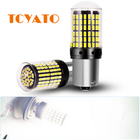 TCYATO 2PCS BAU15S 7507 Turn Signal Light PY21W 5009 Canbus No Error Led Bulb Amber Blinker 144 Lamp 3014 High Brightness Chip