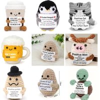 Positive Crochet Dolls Funny Potato Crochet Doll Emotional Support Animal Gift Creative Positive Crochet Figures for Friends