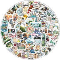 100PCS Spring Outing Outdoor Travel Graffiti Waterproof Stickers for Helmet Bicycle Hand Account Pencil Case Decals