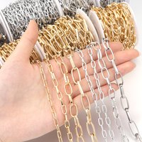5Yards/Roll Aluminum Chain Necklace Chain Bulk Cross Chains For Jewelry Making Findings DIY Necklace Bracelet Chain Materials