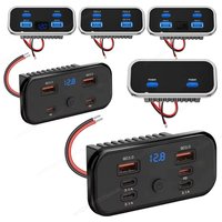 Ładowarka samochodowa 12-24V z 2/4/6 portami QC3.0 PD, szybkie ładowanie, podwójne USB-C, podwójne QC3.0, szybka ładowarka, panel zasilający do kampera, ciężarówki