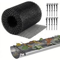 Heavy-Duty Plastic Gutter Guard Leaf Filter System 18cm x 8m Large Clog-Resistant Mesh Screen Trench Guard Net Branch Filter