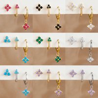 3PCS Fashion Stainless Steel Flower Small Hoop Earrings Set for Women 18K Gold Plated Huggie Cartilage Piercing Jewelry aretes