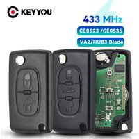 KEYYOU 2/3 Buttons Filp Remote Car Key 433MHz For Citroen C1 C2 C3 C4 C5 Berlingo Picasso For Peugeot 207 307 ID46 CE0536 CE0523