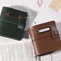 Three Inch Ring Binder Mini Photo Album Vintage PU Leather For Polaroid Pictures Travel Memory Cards Couples Gift